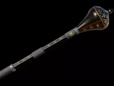 Mace002  Medieval Mace 3D Model  Game-Ready PBR Weapon Low-poly 3D model