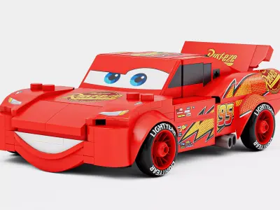 Cartoon Race Car Toy Low Poly 3D Model Low-poly 3D model