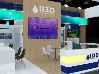 Exhibition Stand Stall Three Side Open 8X9 3D model