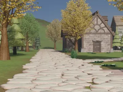 Fantasy Village Landscape 3D model purchase