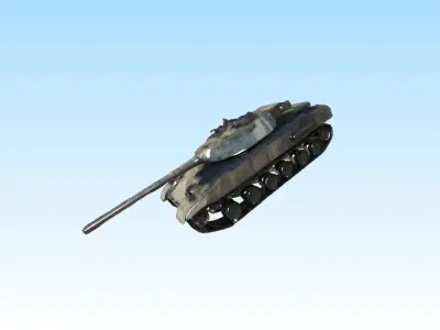 Heavy Armored Assault Tank on the Battlefield 3D model