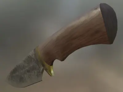 Hunting Camping Cooking and Survival Knife Low-poly 3D model