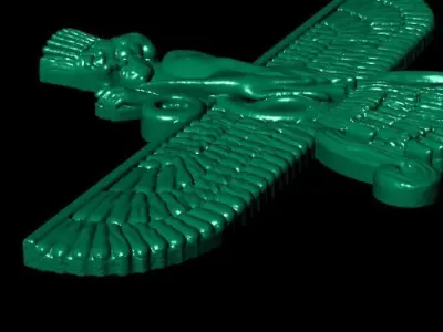 Assyrian guard farvaher low poly and flat back 3D print model