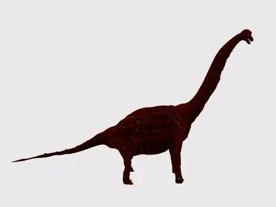 Red Brachiosaurus 3D model
