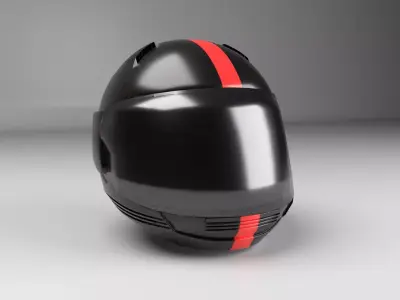 Helmet Black and Red 3D model