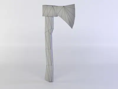 Axe with wooden handle Low-poly 3D model