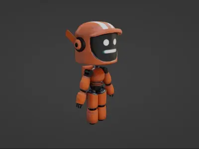 SCI-FI red robot model from Love death and Robots Low-poly 3D model