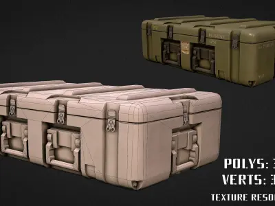 Military Chest Low-poly 3D model