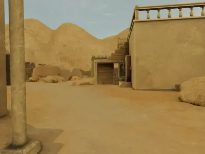 Walled Desert City 3D model