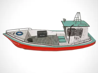 Old Boat Low-poly PBR Low-poly 3D model