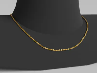 Photorealistic Endless Rope Necklace 3D model
