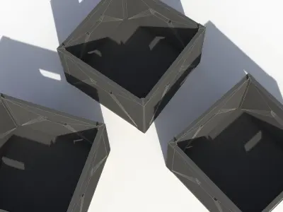 Wooden Crate Low-poly 3D model 6