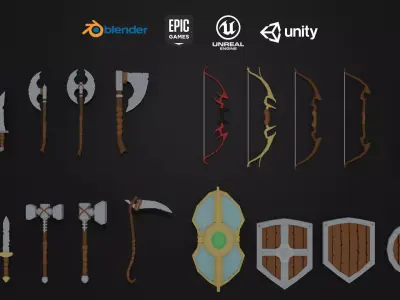 Ultimate Low Poly Weapon Pack  Game-Ready Low-poly 3D model