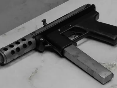 Tec 9 Stylized Gun Submachine gun Low-poly 3D model