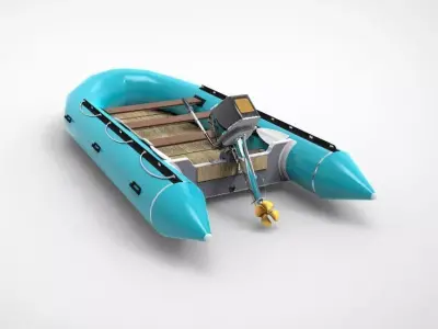 River rubber boat  3D model