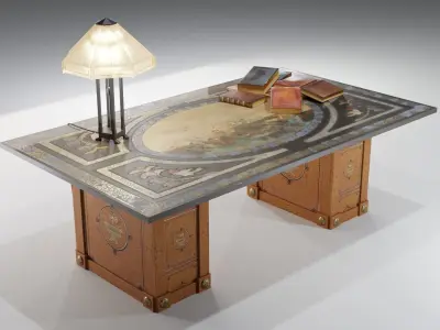 Antique desk Free low-poly 3D model