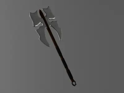 War Axe Low-poly 3D model 3