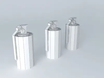 Grenades LowPoly three batteries Free 3D model
