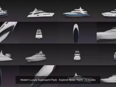 Modern Luxury Superyacht Pack - Explorer Motor Yacht 