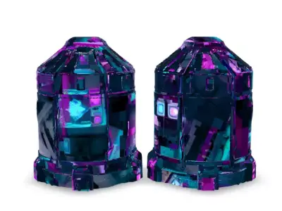 Cyberpunk Sci-Fi Industrial Tanks Low-poly 3D model
