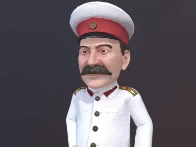 Joseph Stalin caricature  Low-poly 3D model