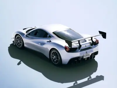 Ferrari 488 Challenge Evo 2020 Low-poly 3D model