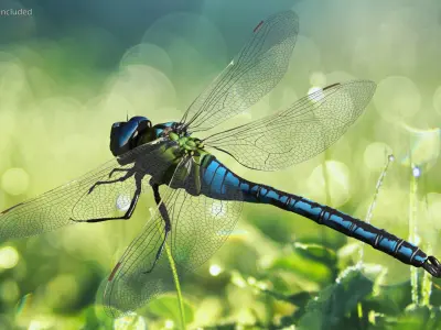 Dragonfly Rigged for Cinema 4D 3D model
