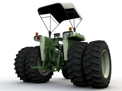 Oliver 2255 4WD Tractor 1972 with Canopy 3D model