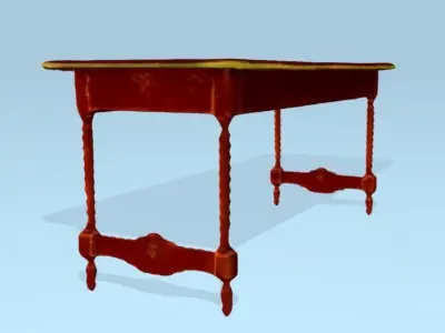 Vintage Desk Low-poly 3D model