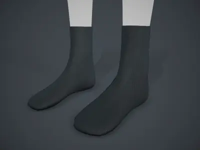 Black Socks Style 4 Low-poly 3D model