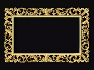 mirror ornate gold frame 3D model