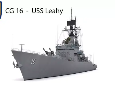 CG 16  -  USS Leahy Low-poly 3D model