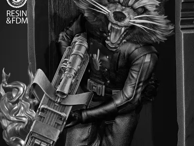 Wicked Marvel Rocket Bust Poster 3D print model