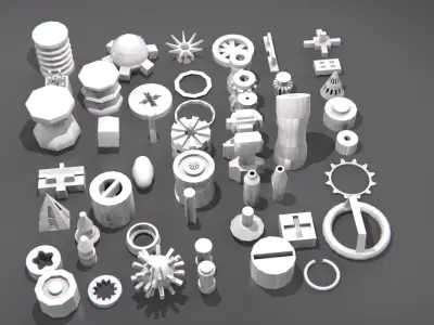 kitbash-small metal parts 3D model