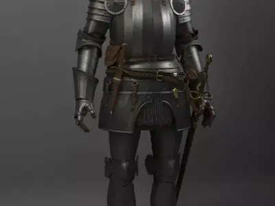 Knight in armor 3D model 4