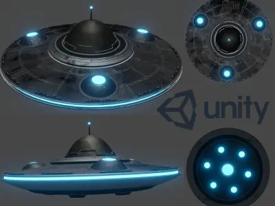 UFO 3D model spaceship Low-poly 3D model