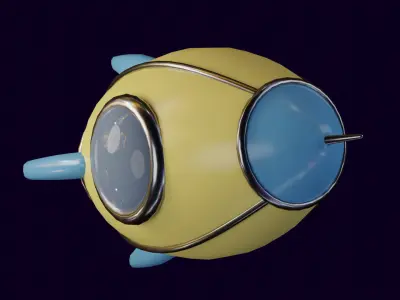 Low Poly Cartoon Rocket Low-poly 3D model