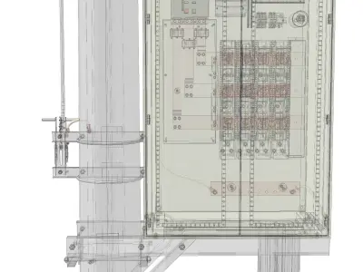 952 concrete pillar transformer station Free 3D model