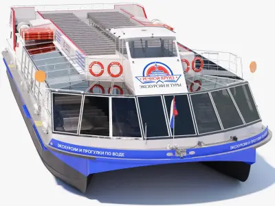 River Sightseeing Cruise Boat  purchase 3D model