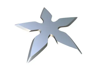 Shuriken silver star 3D print model