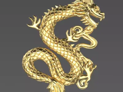 Chinesse Dragon pendant Stl for print 3D print model