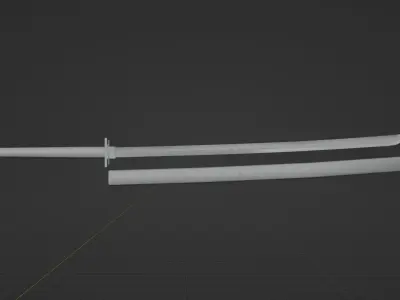 Stylized Low Poly Katana Naruto Anime Style 3D model