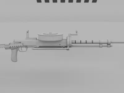 Degtyaryov DT Machine Gun 3D model