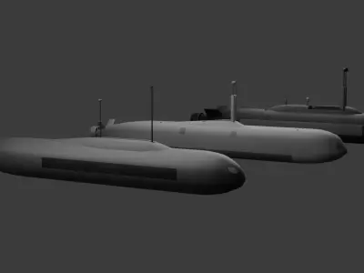 Next-Generation ROK Unmanned Submarine Low-poly 3D model