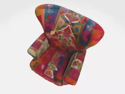 Vibrant Kilim Throne 3D model