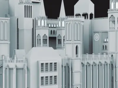 Medieval Castle Low-poly 3D model 6