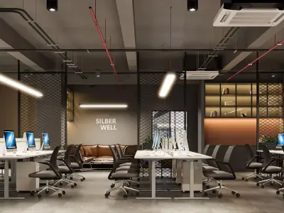 3D model of a modern office interior 3D model