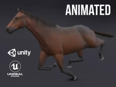 Horse Low-poly 3D model 15