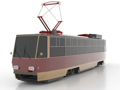 Tatra T5 Low Low-poly 3D model