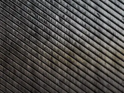 Dark Industrial Corrugated Metal Pipe PBR Seamless Texture